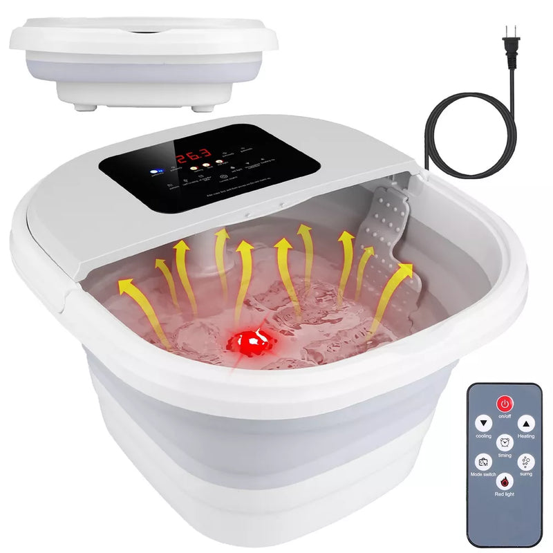 Remote-Controlled Foldable Foot Spa Tub with Heat & Soaking Function