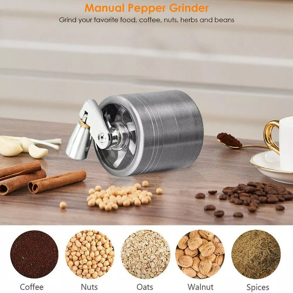 4 PCS Herb Tobacco Grinder Spice Herbal Metal Smoke Crusher with Handle