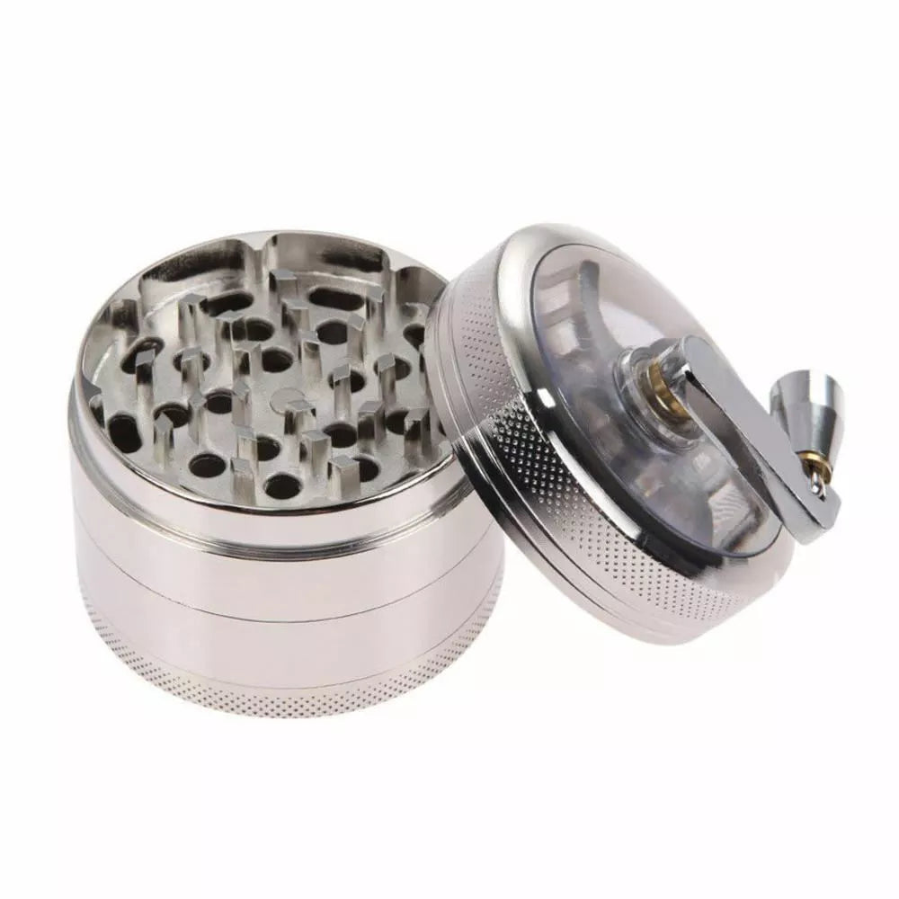 4 PCS Herb Tobacco Grinder Spice Herbal Metal Smoke Crusher with Handle