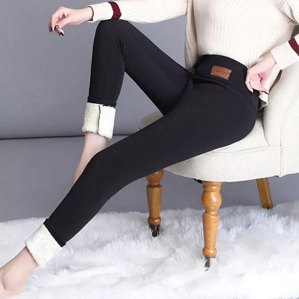 Women’s Winter Warm Sherpa Fleece Lined Leggings – Thick Cashmere Thermal Pants