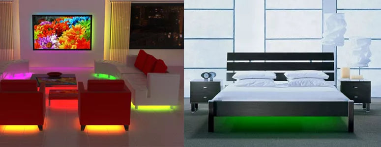 Under Bed LED Lighting Kit for Bedroom - Accent Light for King, Queen & Full Beds