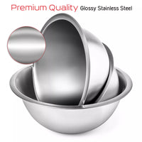 14-Piece Stainless Steel Mixing Bowl Set with Measuring Cups & Spoons