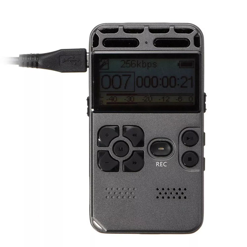 64GB Digital Voice Recorder & MP3 Player – Rechargeable with LCD Display