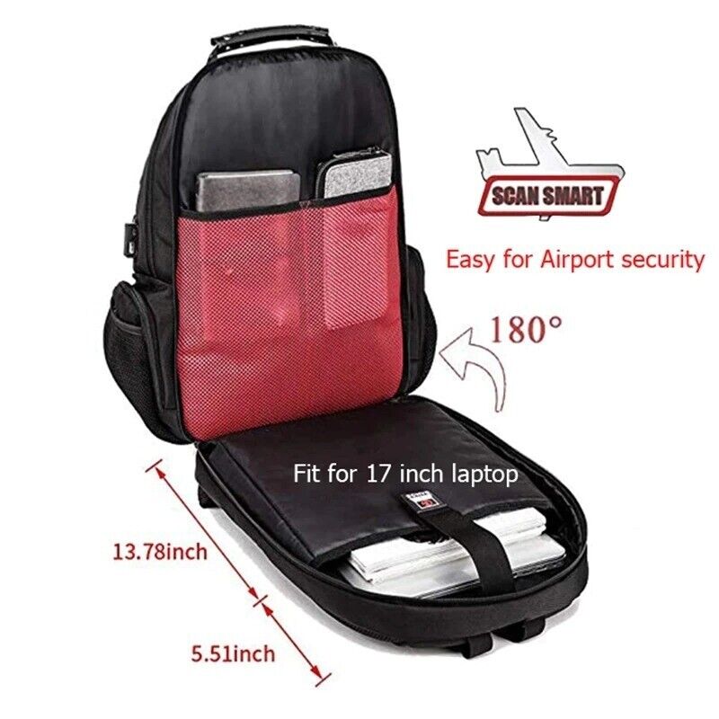 Men's Anti-Theft Spacious Travel Backpack 15.6 Laptop USB