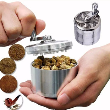 4 PCS Herb Tobacco Grinder Spice Herbal Metal Smoke Crusher with Handle