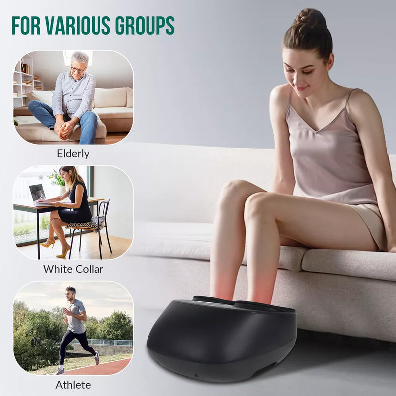 3-in-1 Foot Massager with Heat, Air Compression & Shiatsu Kneading