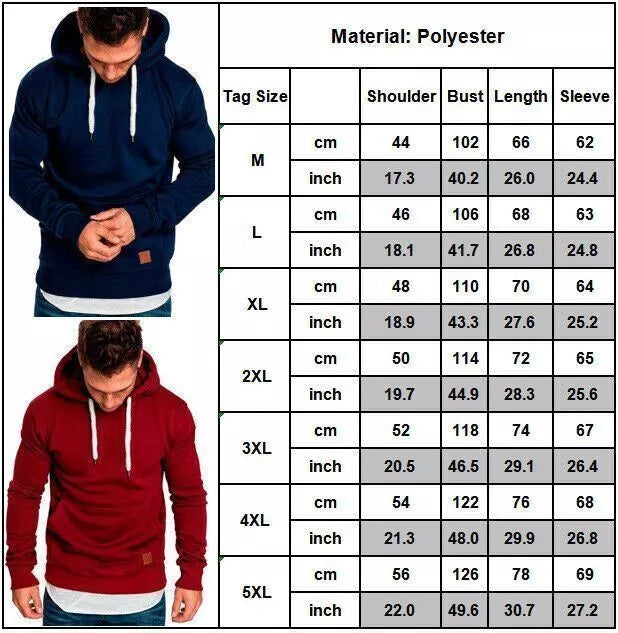 Men’s Slim Fit Casual Hoodie – Solid Color Pocket Pullover Sweatshirt