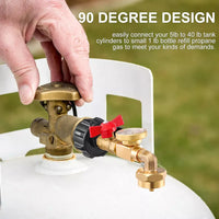 1Lb to 20Lb Propane Tank Refill Adapter with Gauge & ON/OFF Control Valve