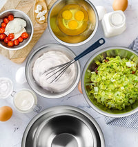 14-Piece Stainless Steel Mixing Bowl Set with Measuring Cups & Spoons