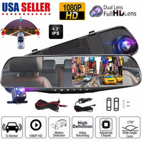 1080P HD Rearview Mirror Car DVR Dual Dash Cam – Front & Rear Video Recorder