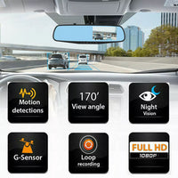 1080P HD Rearview Mirror Car DVR Dual Dash Cam – Front & Rear Video Recorder