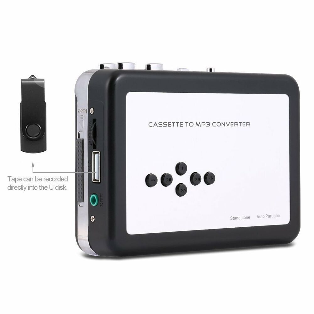 Portable Cassette to MP3 Format Converter Save to USB Flash Drive Music Player