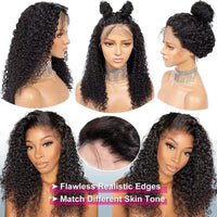 Brazilian Human Hair Lace Front Wig – Long Curly Wavy Wig for Women