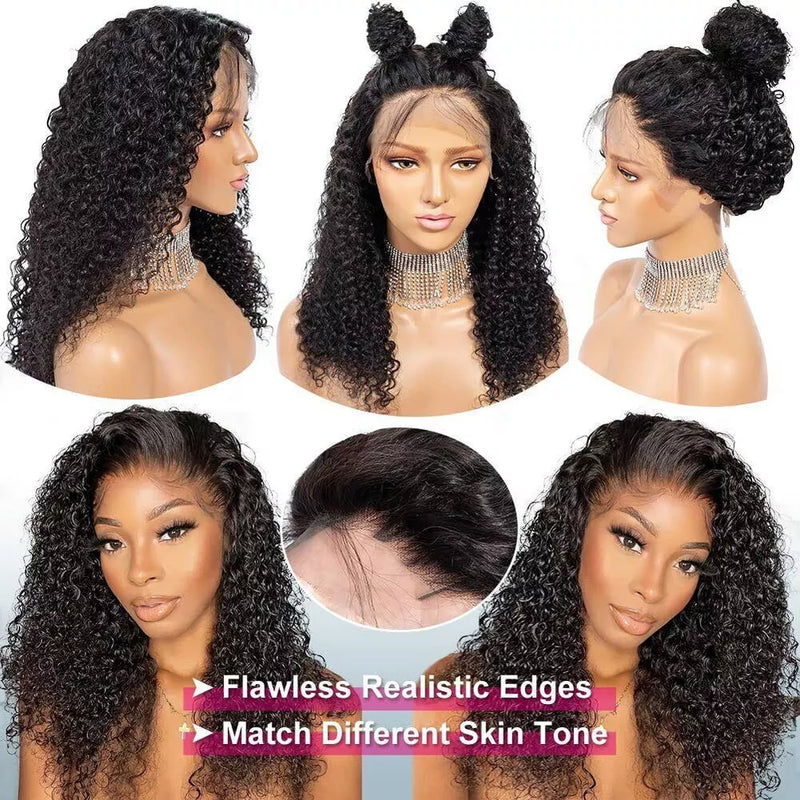 Brazilian Human Hair Lace Front Wig – Long Curly Wavy Wig for Women