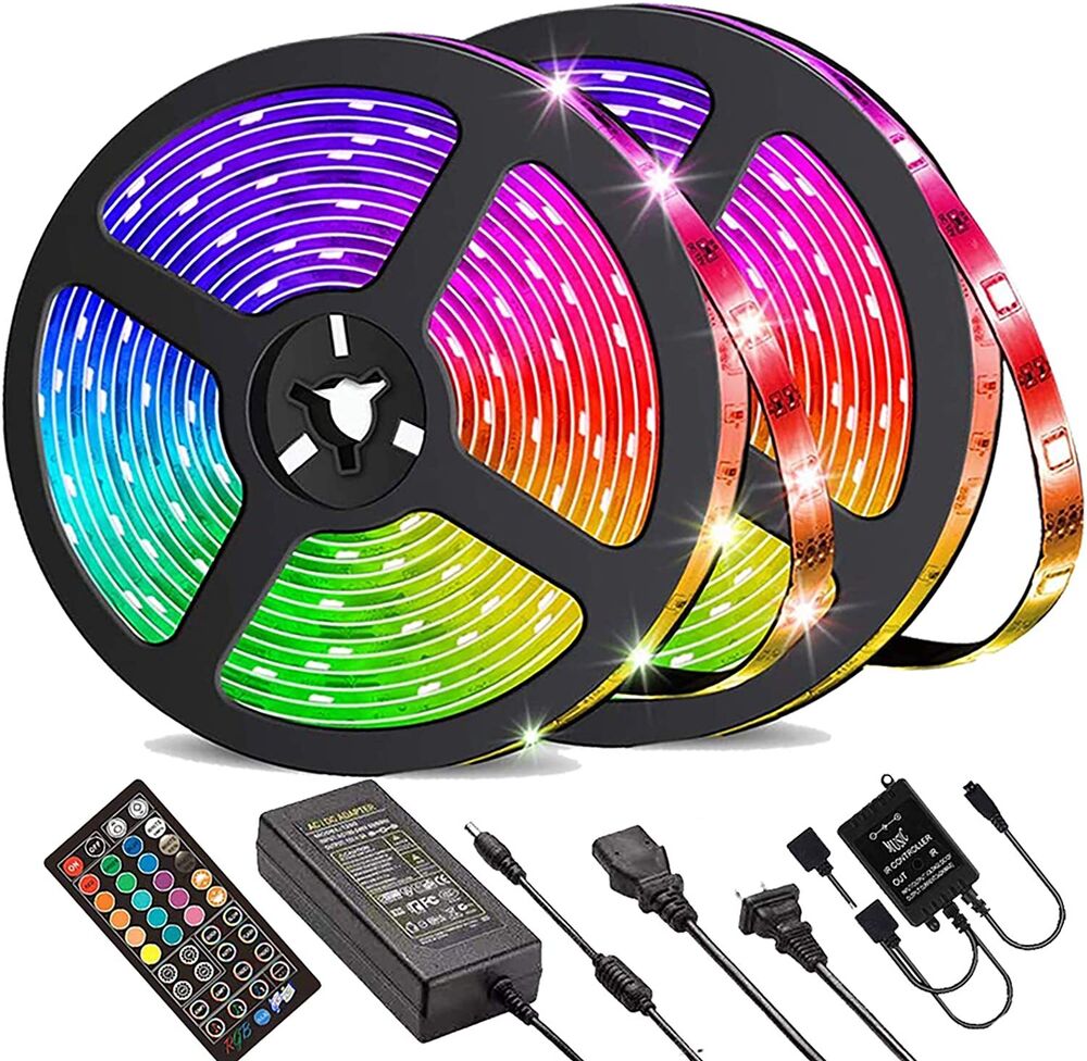 LED Strip Lights 100ft 50ft Music Sync Bluetooth 5050 RGB Room Light