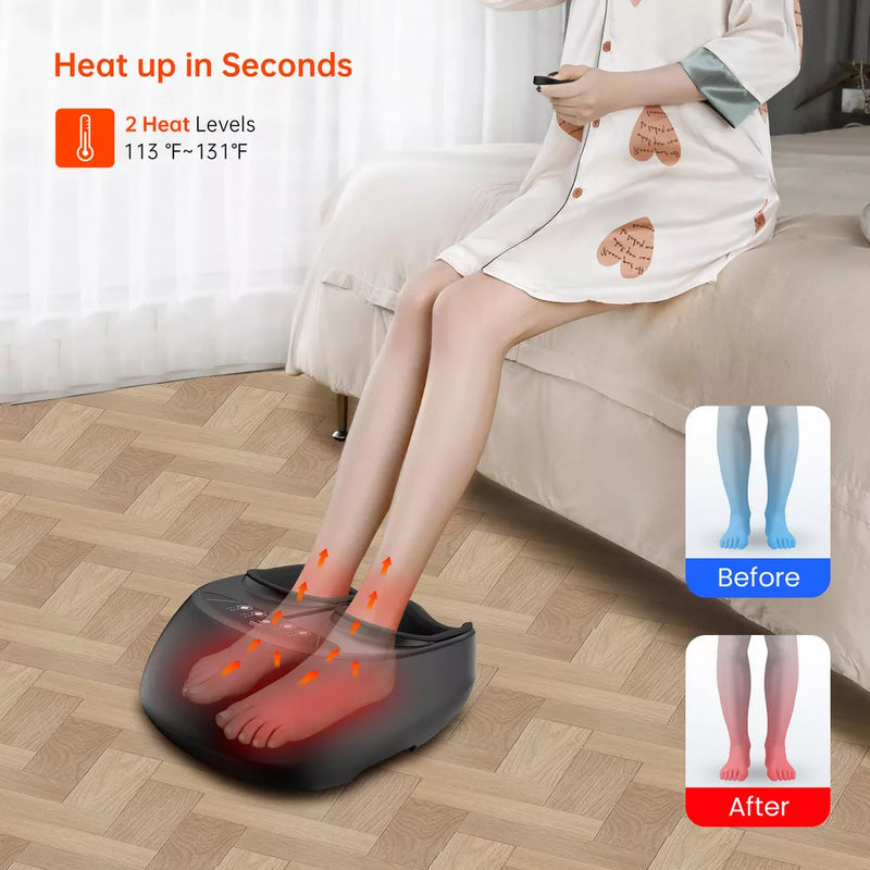 3-in-1 Foot Massager with Heat, Air Compression & Shiatsu Kneading