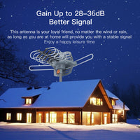 990-Mile Range Outdoor HD TV Antenna - UHF/VHF 4K Reception