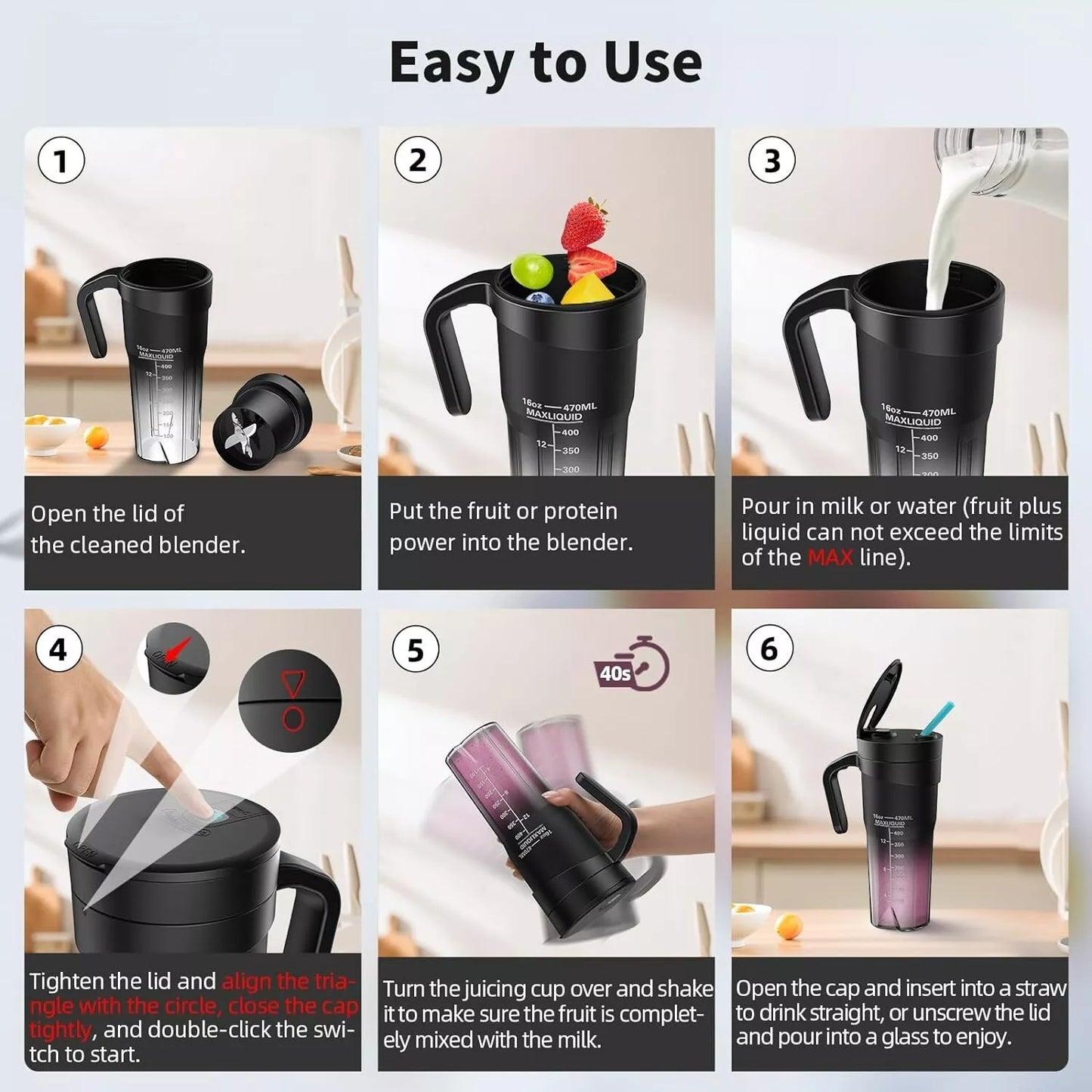 USB Portable Blender for Shakes & Smoothies