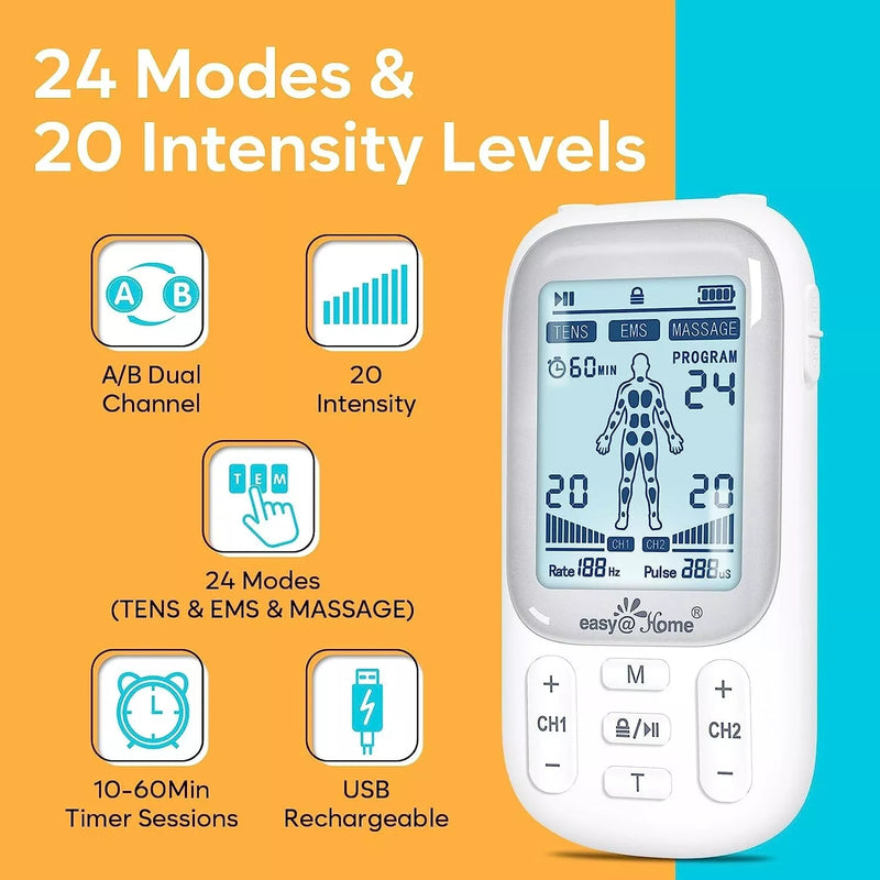 Electronic TENS Unit for Pain Relief and Muscle Stimulation