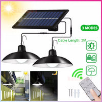 Solar Powered Double Head LED Pendant Light