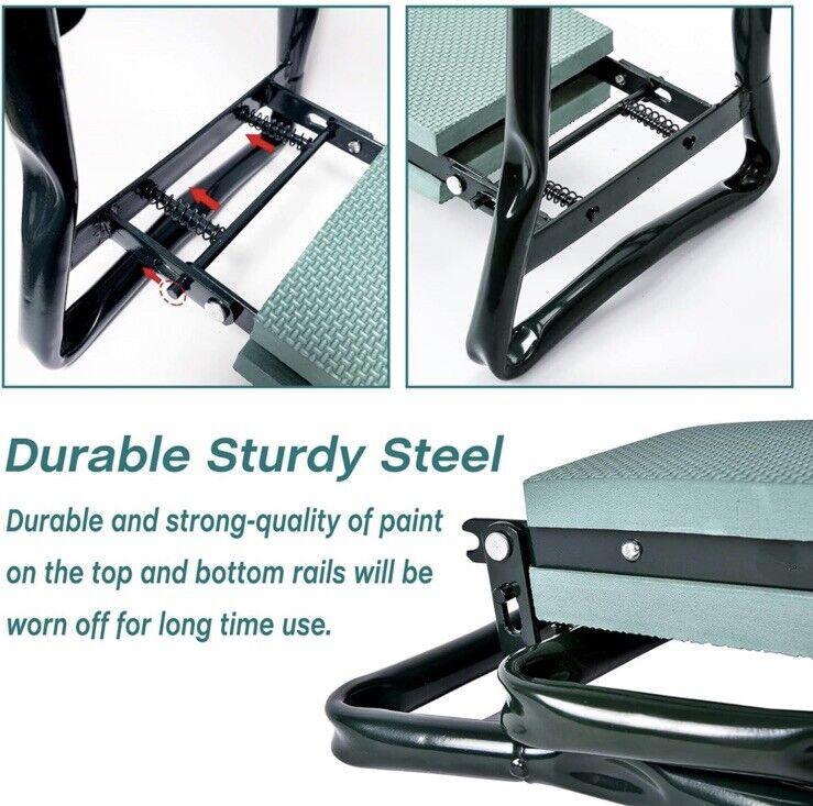 Portable Foldable Garden Kneeler Bench with Tools Bag