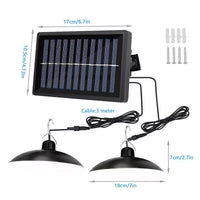 Solar Powered Double Head LED Pendant Light