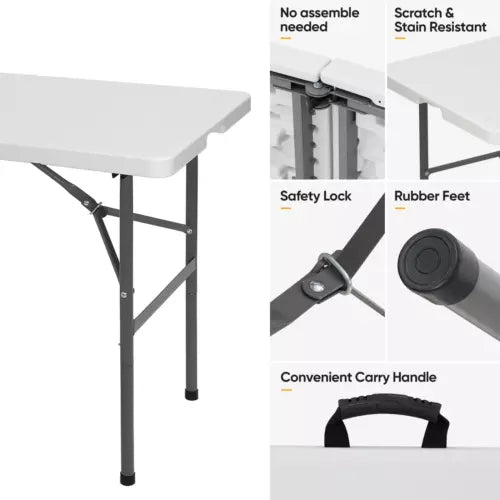 4 FT Portable Folding Table for Party Dining