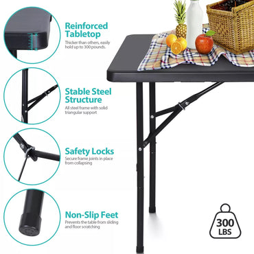 4 FT Portable Folding Table for Party Dining