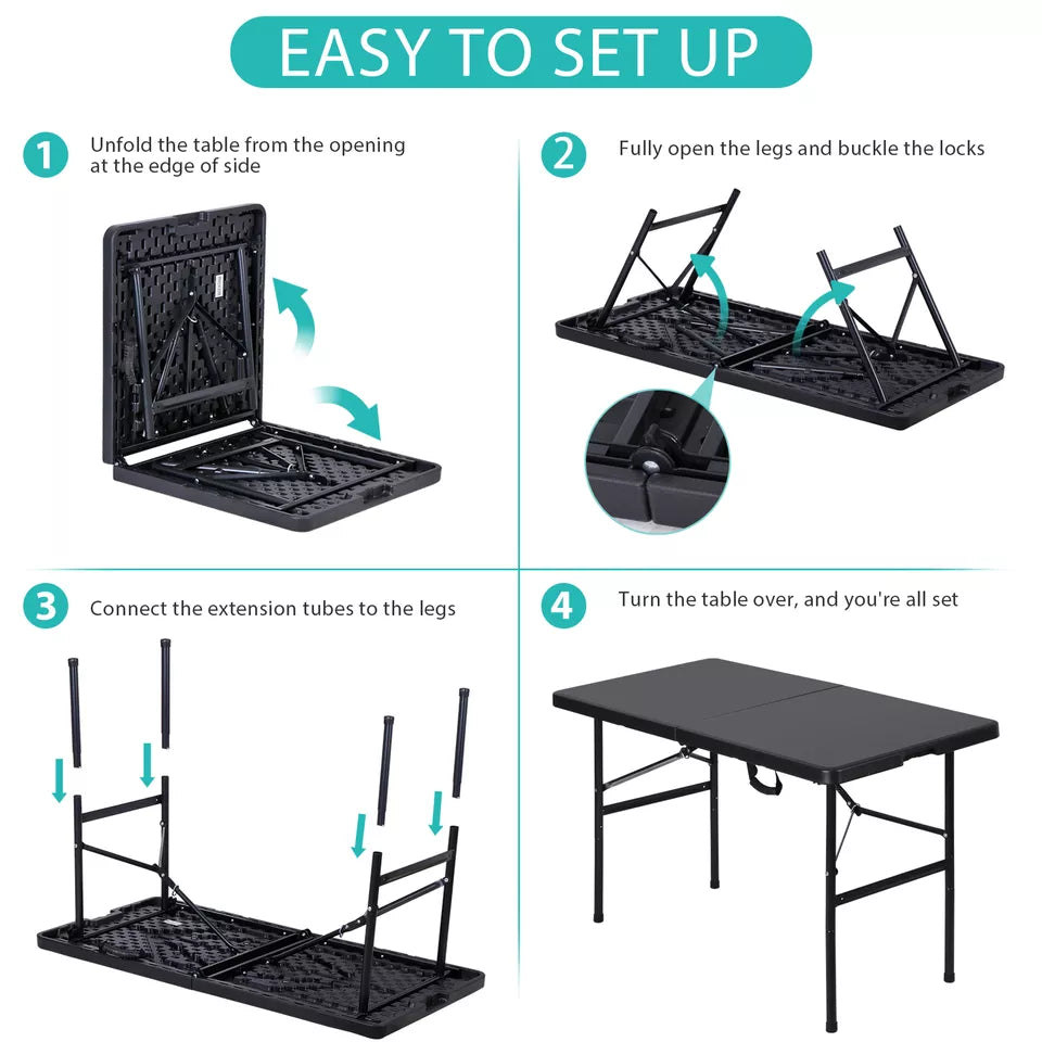 4 FT Portable Folding Table for Party Dining