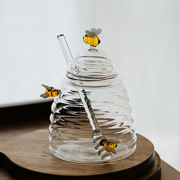 Unique Glass Honey Jar