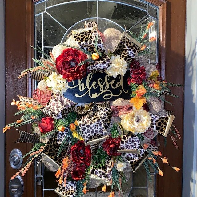 Fall Cheetah Wreath-Year Round Wreath