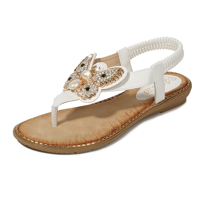 Electra Sandals Bohemian Rhinestone Beach Sandals