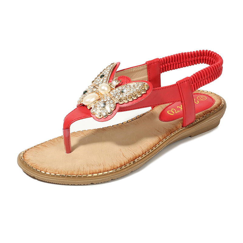 Electra Sandals Bohemian Rhinestone Beach Sandals