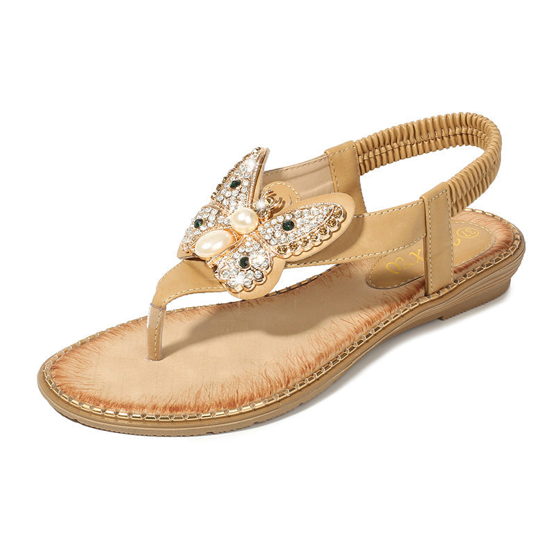 Electra Sandals Bohemian Rhinestone Beach Sandals