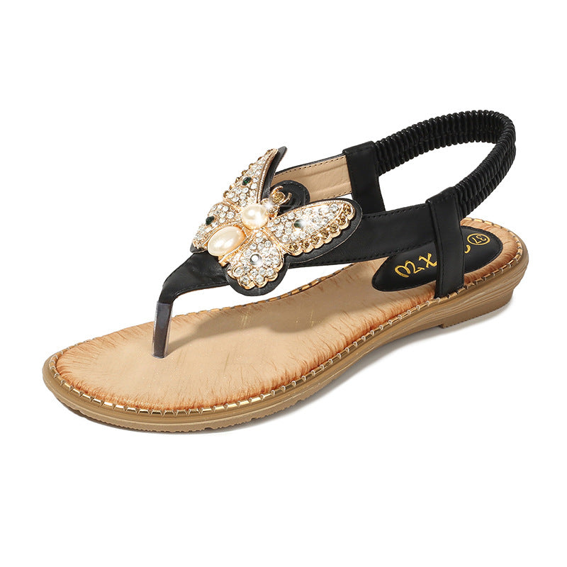 Electra Sandals Bohemian Rhinestone Beach Sandals