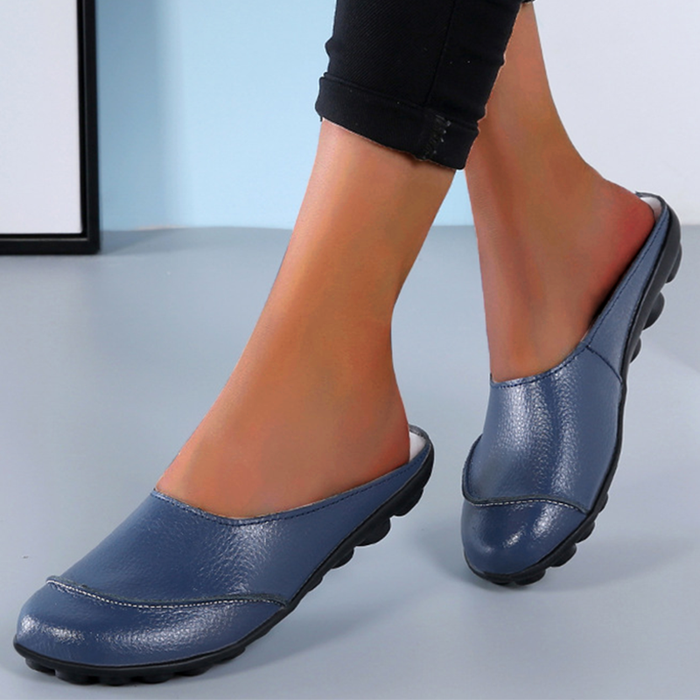 Perpetua Orthopedic Leather Flat Shoes with Soft Soles