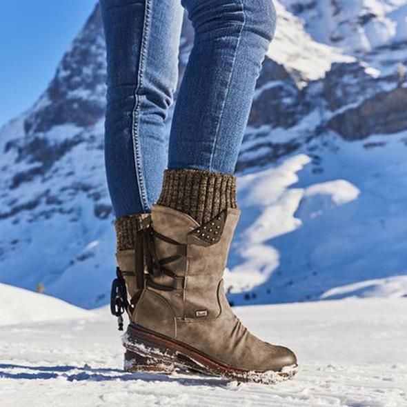 Women’s Winter Warm Back Lace Up Snow Boot | Best Snow Boots
