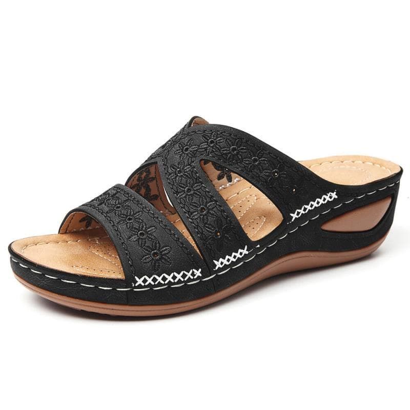 Romana Premium Orthopädische Slipper-Sandalen mit dickem Plateau