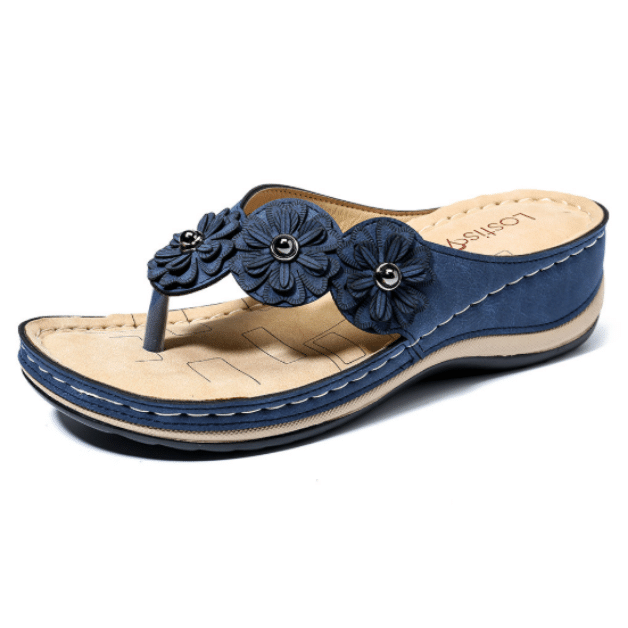 Thetis – Leichte Sandalen mit Zehenclip und Blumenmuster