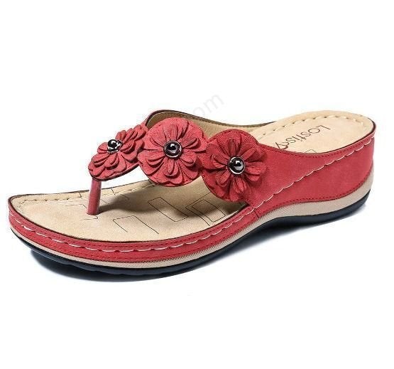 Thetis – Leichte Sandalen mit Zehenclip und Blumenmuster