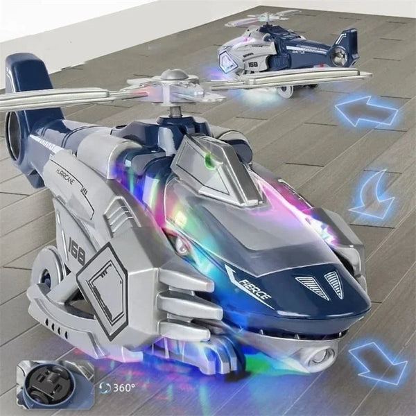 Verwandelnder Dinosaurier-Hubschrauber mit LED-Licht