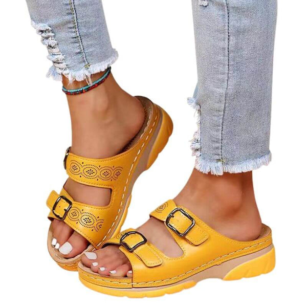 Valeria Non-Slip Open Toe Wedge Sandals