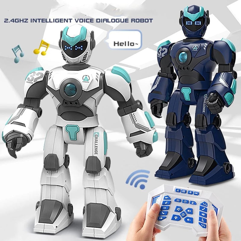 Großes intelligentes RC-Roboterspielzeug 2,4 G für Kinder – intelligenter Sprachdialogroboter 