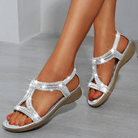 Zephyra Stunning Hollow Triangle Rhinestone Sandals