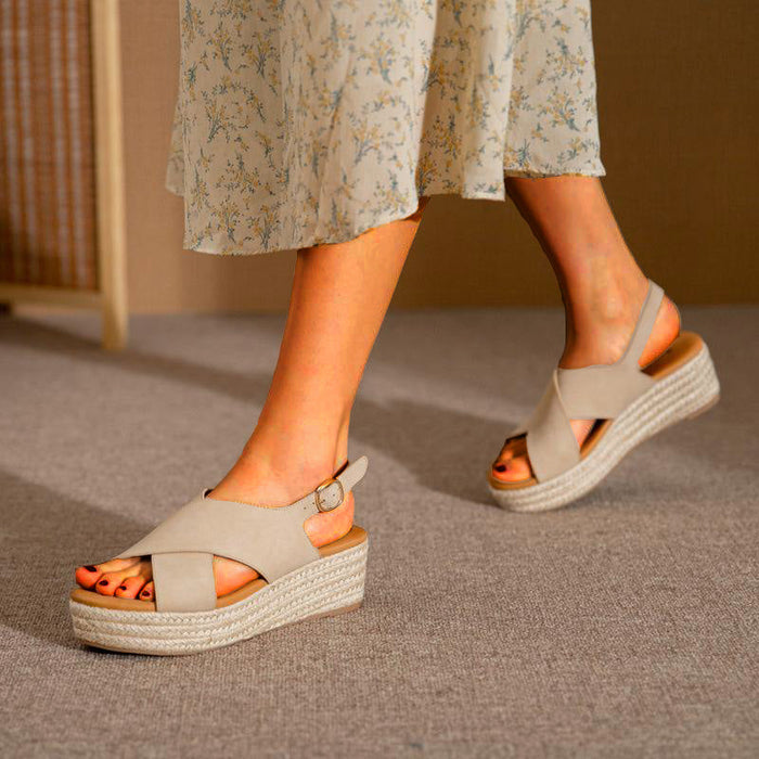 San Maria Cross Strap Comfortable Platform Women Sandals