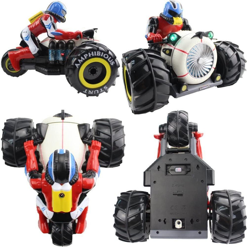 2,4 GHz RC Auto Dirt Bike Amphibien Motorrad Stunt Racing Fahrzeug Modell Für Kinder Geschenk