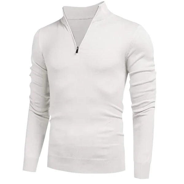 Men's Cashmere Style Zipper Basic Sweater (Polyester)