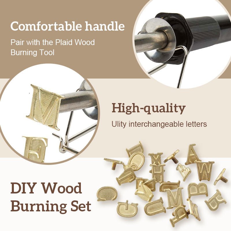 DIY Wood Burning/Carving Set | DIY Wood Burning Set + 26 Letters Copper Mold