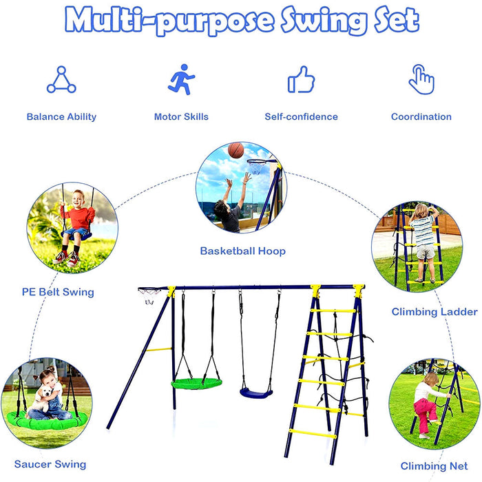 5 in 1 Play Set Outdoor Metal for Kids - Swing Set