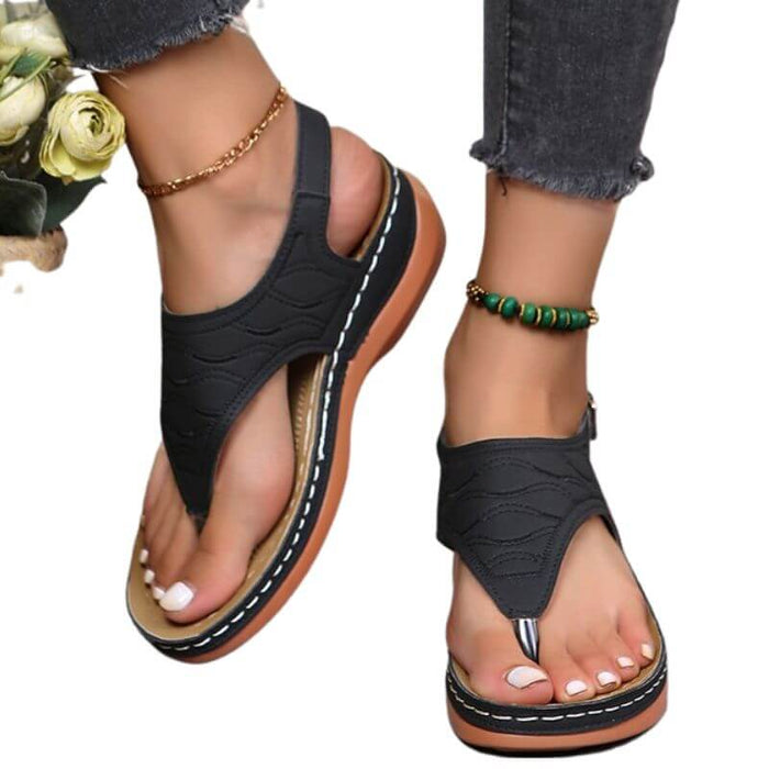 Yara Women's Embroidered Wedge Heel Sandals